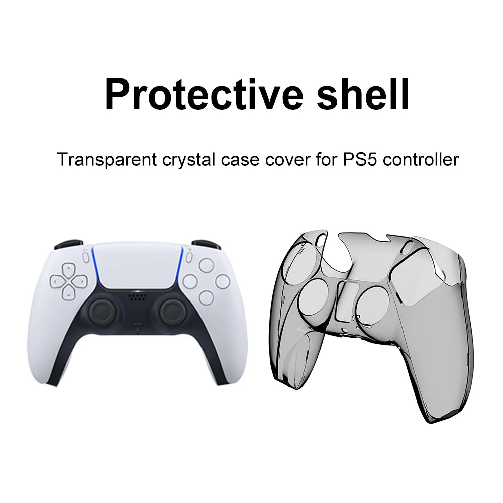 For PS5 DualSense Controller Clear PC Cover Ultra Slim Transparent Protector Case for Sony Playstation5 Gamepad Game Accessories