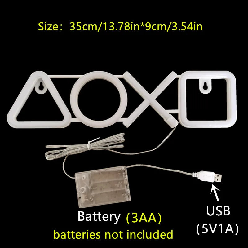 卧室墙壁装饰霓虹灯 USB 供电开关 LED 霓虹灯 游戏室客厅青少年游戏室装饰