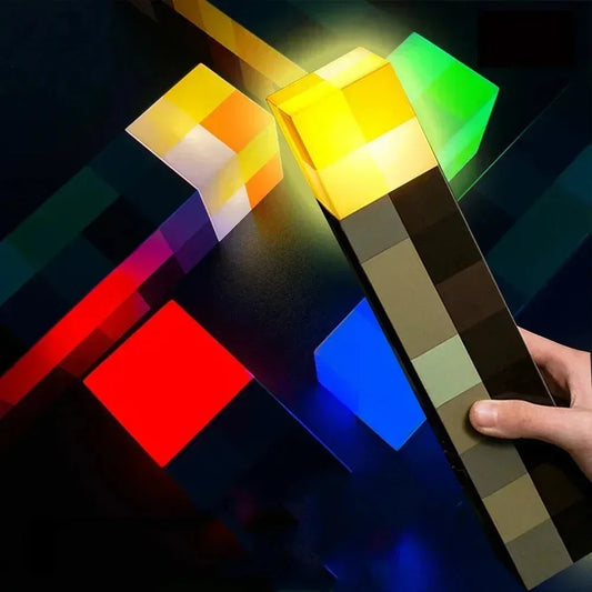 Lámpara de antorcha con forma de figura de 4 colores de Minecraft Brownstone, luz decorativa para dormitorio, luz de noche LED, carga USB con hebilla, juguete de regalo para niños