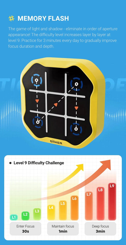 Giiker Super TIC-TAC-TOE BOLT - Juego de ajedrez compacto y portátil para la familia, juguetes de ajedrez para niños, regalos