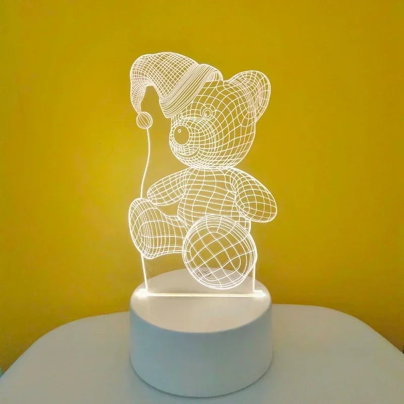 Lámpara LED 3D de amor romántico para el hogar, luz de noche para niños, decoración de bodas, fiesta de cumpleaños, día de San Valentín, lámpara de noche