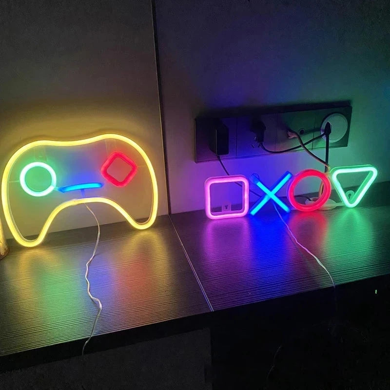 Letreros de neón para decoración de pared de dormitorio, interruptor alimentado por USB, luz LED de neón para sala de juegos, sala de estar, decoración de habitación de jugador adolescente