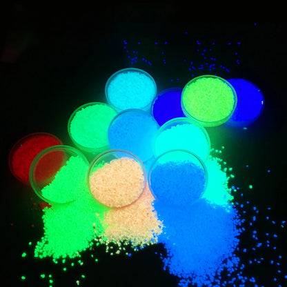 50 g de partículas luminosas fluorescentes para decoración de fiestas, pigmento brillante, grava, arena noctilucente que brilla en la oscuridad, polvo de arena