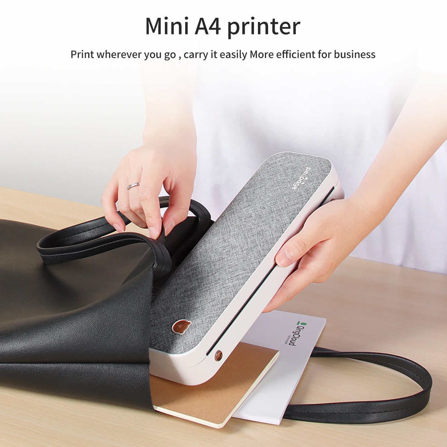 Impresora PeriPage A40, impresora de papel A4, portátil, USB, inalámbrica, Bluetooth, impresora de transferencia térmica para sistema IOS y Android