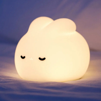 Luz de noche de conejo para habitación de niños, linda lámpara de conejito, regalos para guardería, niñas, niños pequeños, decoración de habitación kawaii, luz de noche de silicona USB