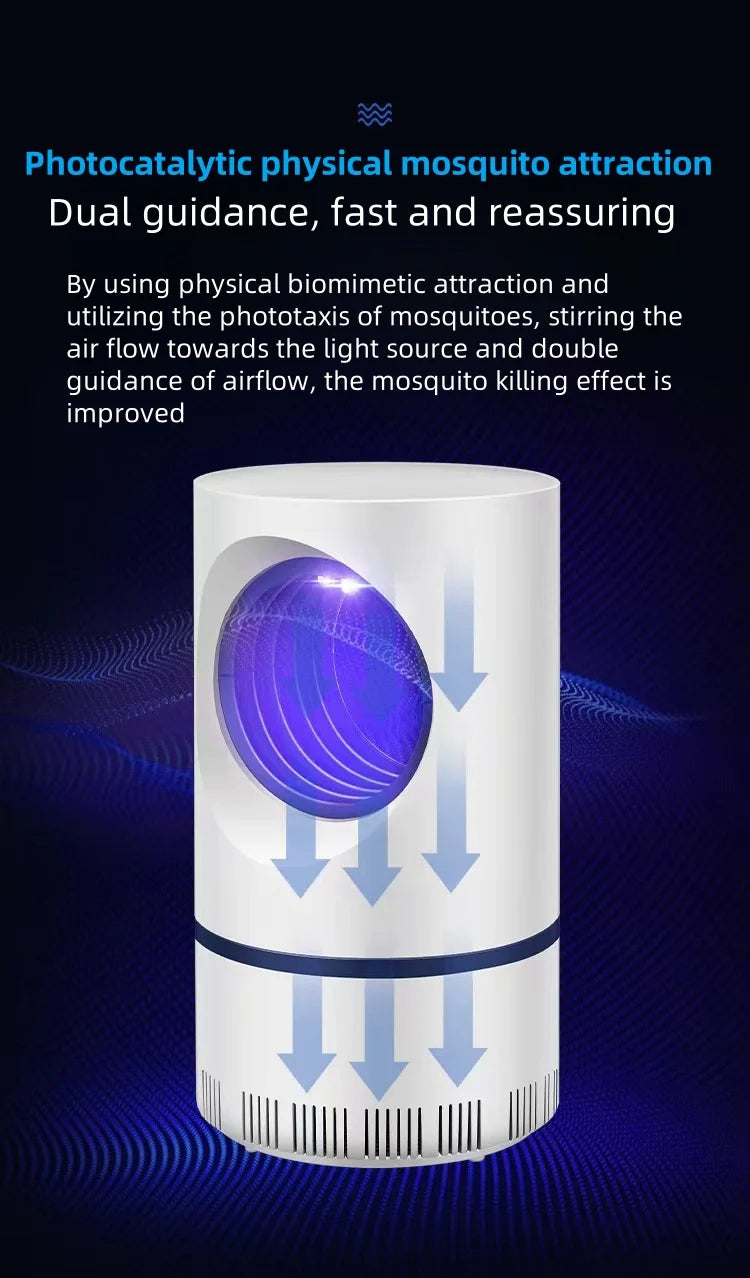 Lámpara repelente de mosquitos portátil, trampa para moscas, lámpara eléctrica silenciosa antimosquitos, recargable por USB para interiores