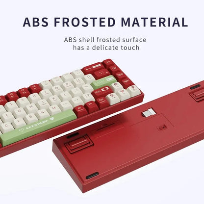 Teclado mecánico para juegos AJAZZ AK680 con cable, compacto, para computadora portátil, eje de color rojo o té, 68 teclas