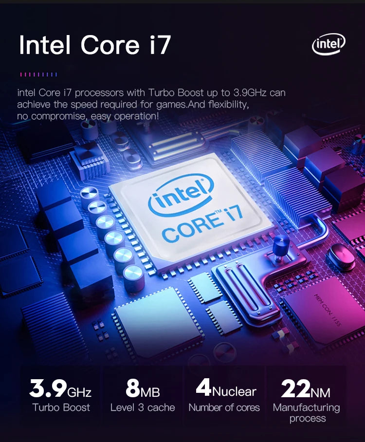 Computadora de escritorio económica con CPU Aotesier Core i7, conjunto completo, 8 GB/16 GB de RAM, 256 GB de SSD, para juegos en casa o en la oficina, PC para gamers